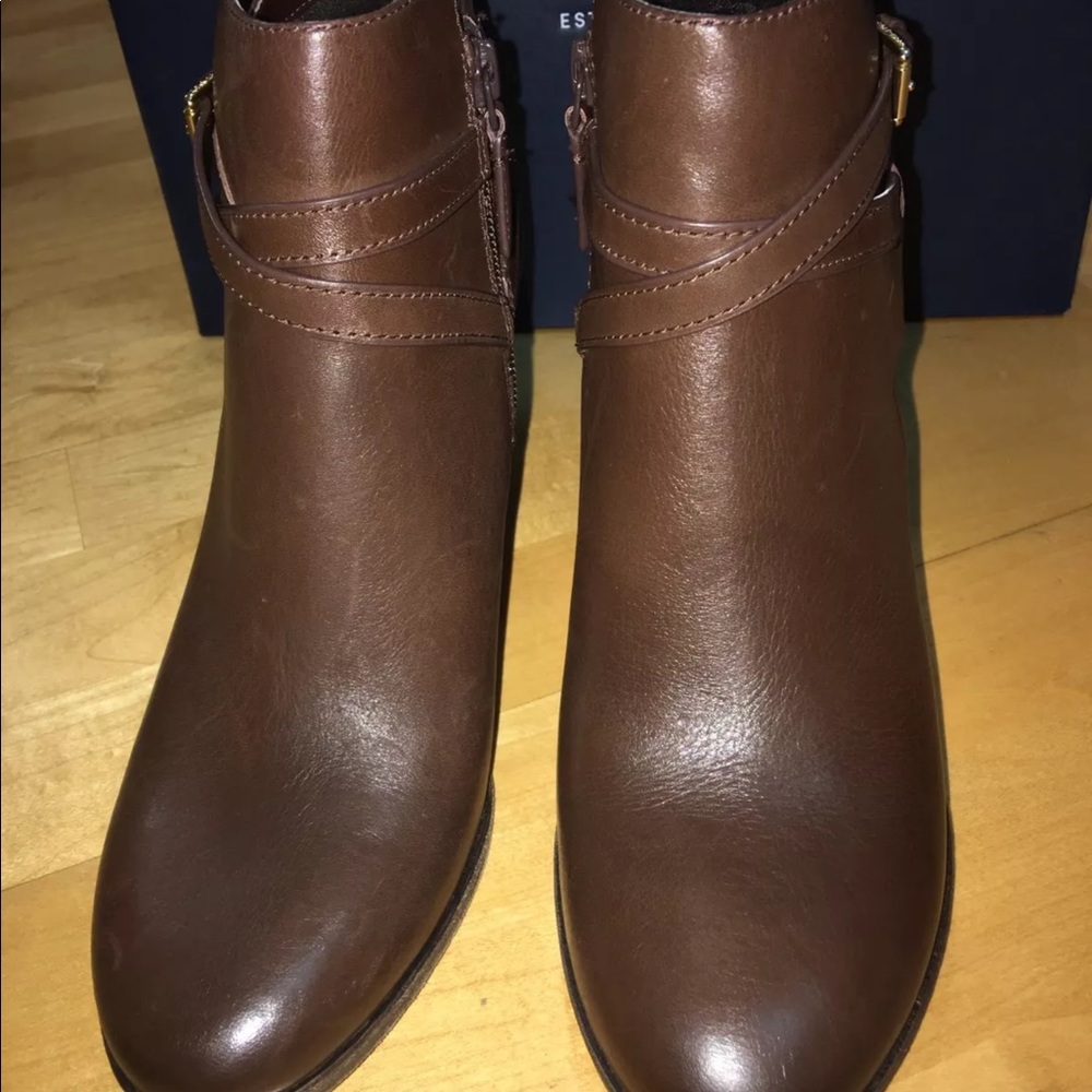 New Cole Haan Hayes Belt Bootie - Chestnut Sz 8